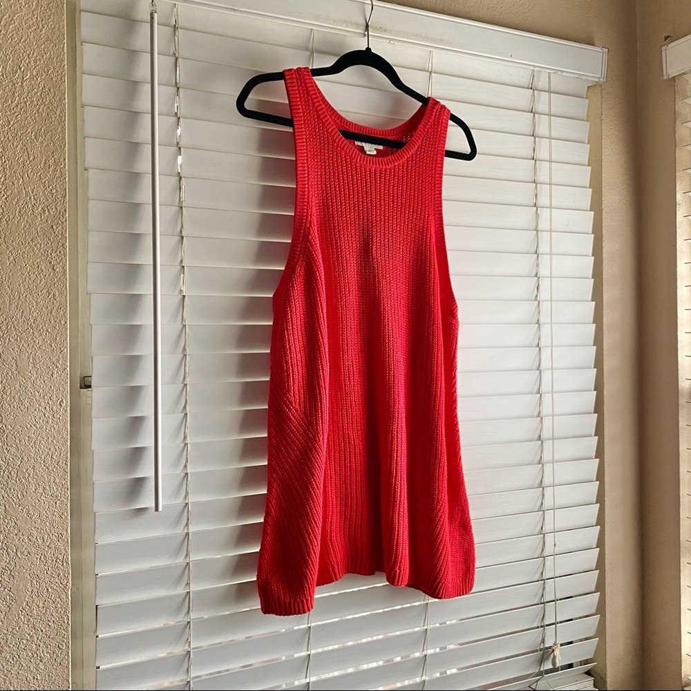 Red knit top